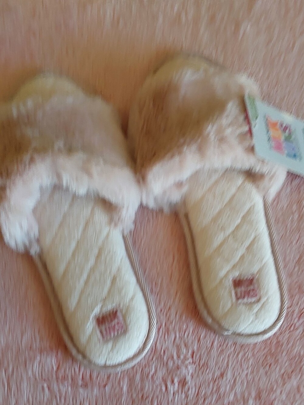 🌺 NWT Muk Luks Plush Slide Slippers in Blush Pink